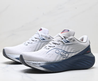 Saucony Triumph 22 Gray-Navy Ultralight Running Sneaker