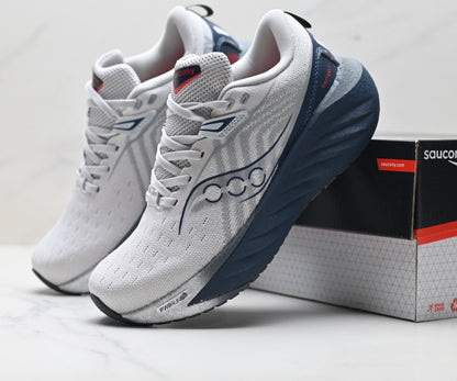Saucony Triumph 22 Gray-Navy Ultralight Running Sneaker