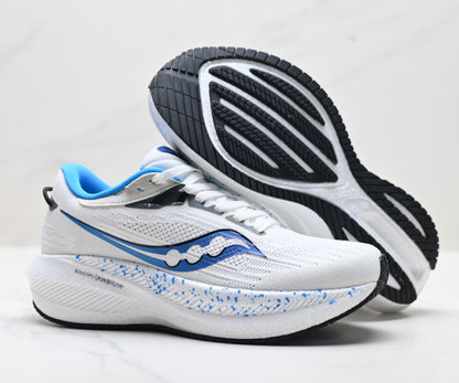 Saucony Triumph 21 White-Blue Ultralight Running Sneaker