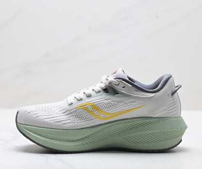 Saucony Triumph 21 Gray-Orange Ultralight Running Sneaker