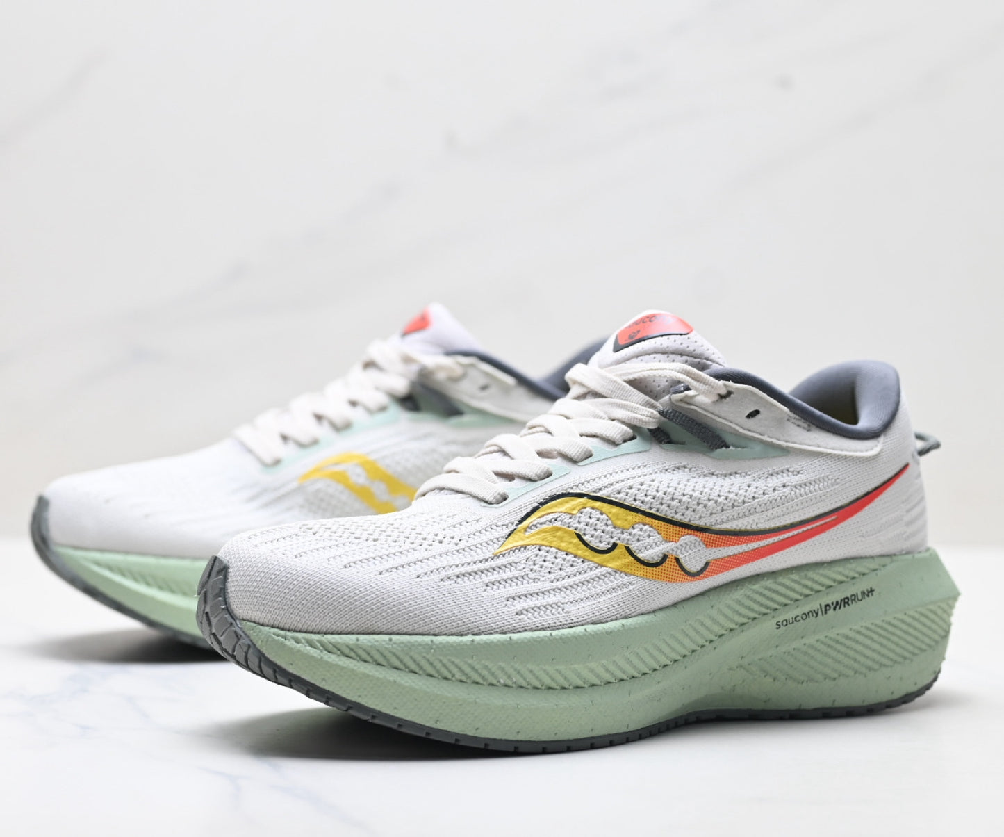 Saucony Triumph 21 Gray-Orange Ultralight Running Sneaker