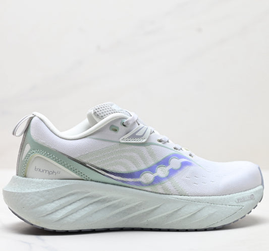 Saucony Triumph 22 White-Blue Ultralight Running Sneaker