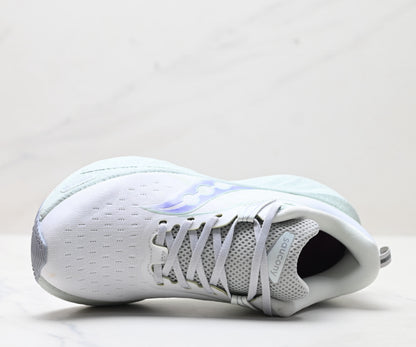 Saucony Triumph 22 White-Blue Ultralight Running Sneaker