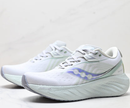 Saucony Triumph 22 White-Blue Ultralight Running Sneaker