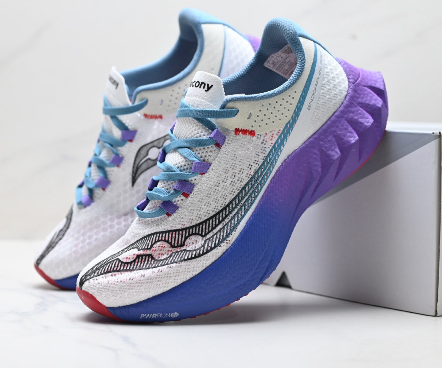 Saucony ENDORPHIN PRO4 White-Purple Running Sneaker