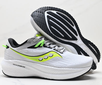 Saucony Triumph 21 White-Green Ultralight Running Sneaker